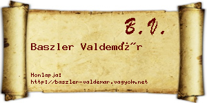 Baszler Valdemár névjegykártya